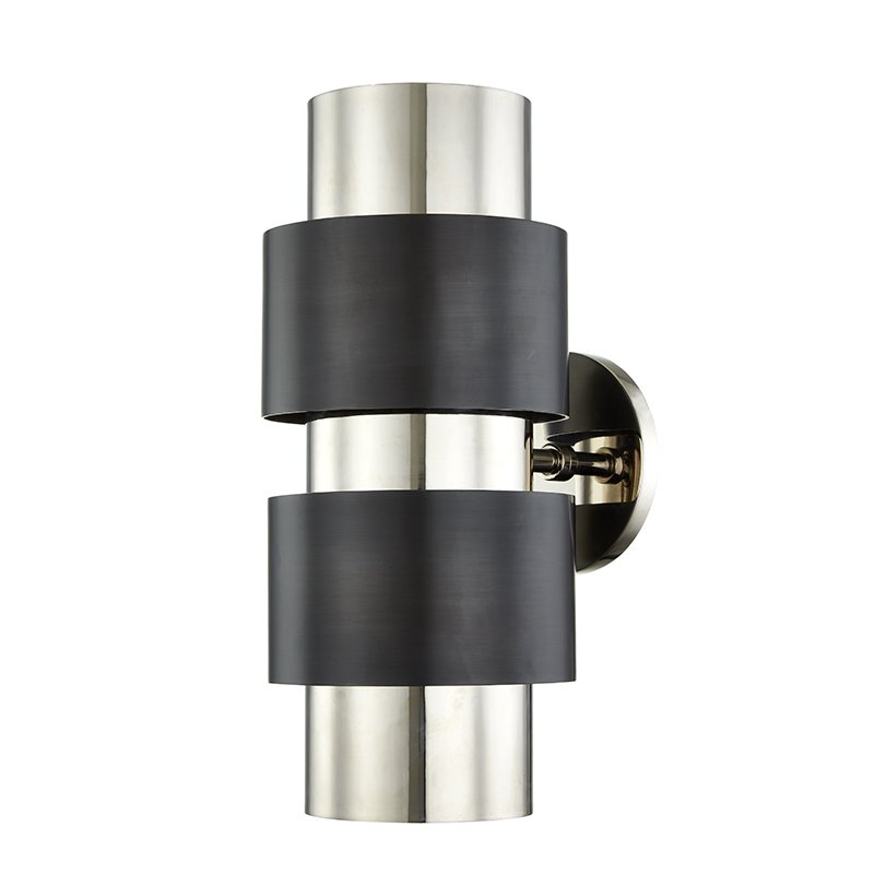  Hudson Valley 9420-PNOB Cyrus 2 Light Wall Sconce In Polished Nickel/Old Bronze Combo     -- | Loft Concept 