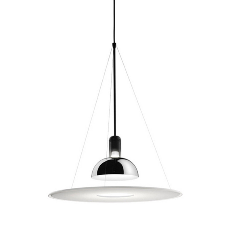 Подвесной светильник Flos Frisbi Lamp Сталь Белое матовое стекло в Ростове-на-Дону | Loft Concept 