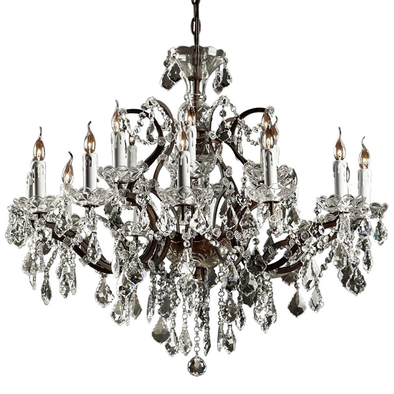  19th c. Rococo IRON & CLEAR CRYSTAL Brown Chandelier 18      -- | Loft Concept 