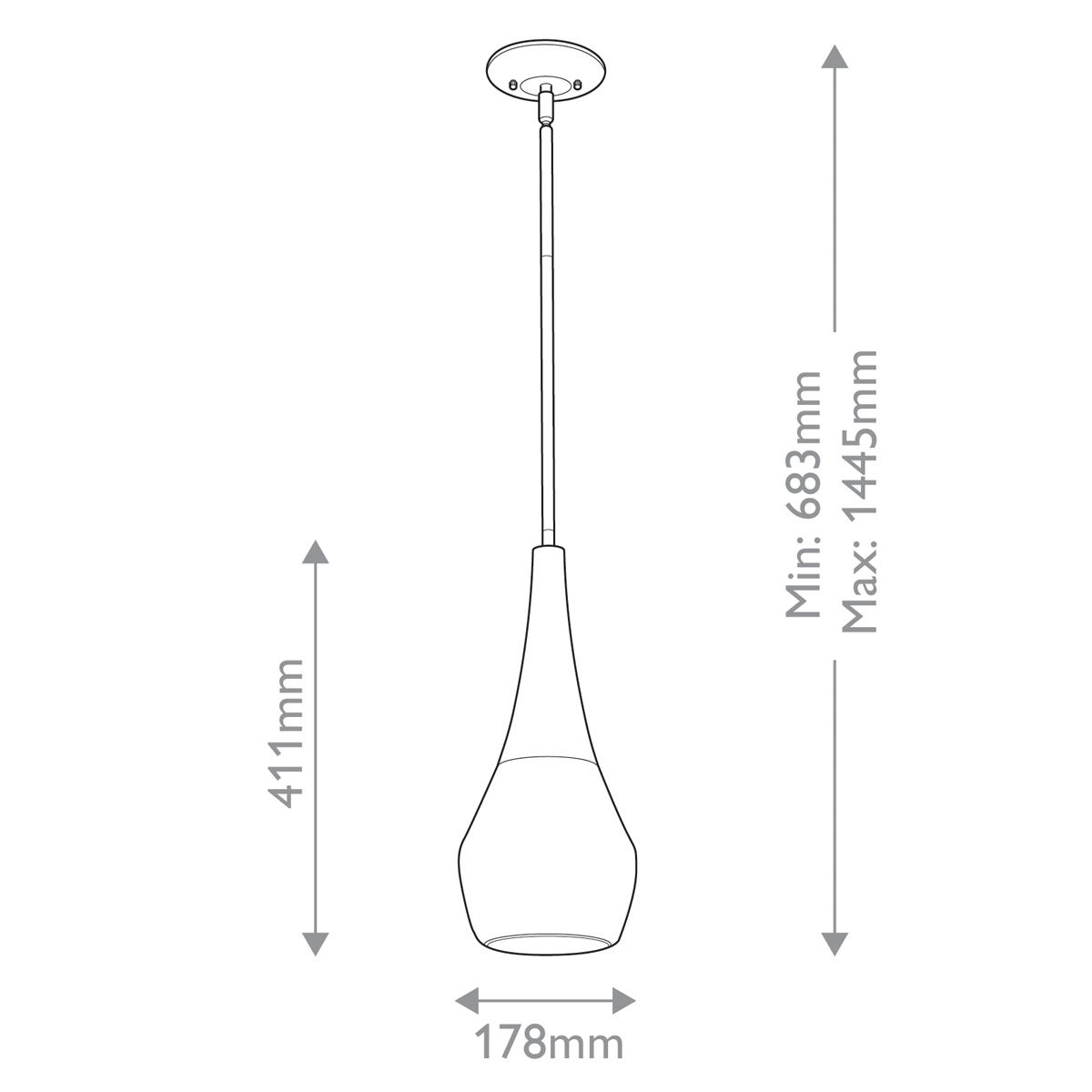 Подвесной светильник каплевидной формы с комбинированным плафоном из стали и белого матового стекла Kichler в Ростове-на-Дону
