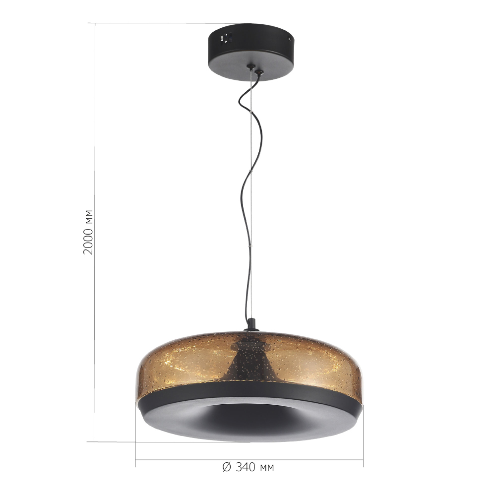 Подвесной светильник с стеклянным плафоном LED 42W 3000K Glass Textured Lampshade в Ростове-на-Дону