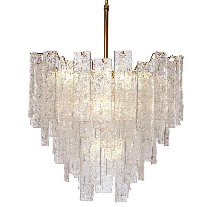 Люстра Dorit Textured Glass Rectangular Chandelier Золотой в Ростове-на-Дону | Loft Concept 