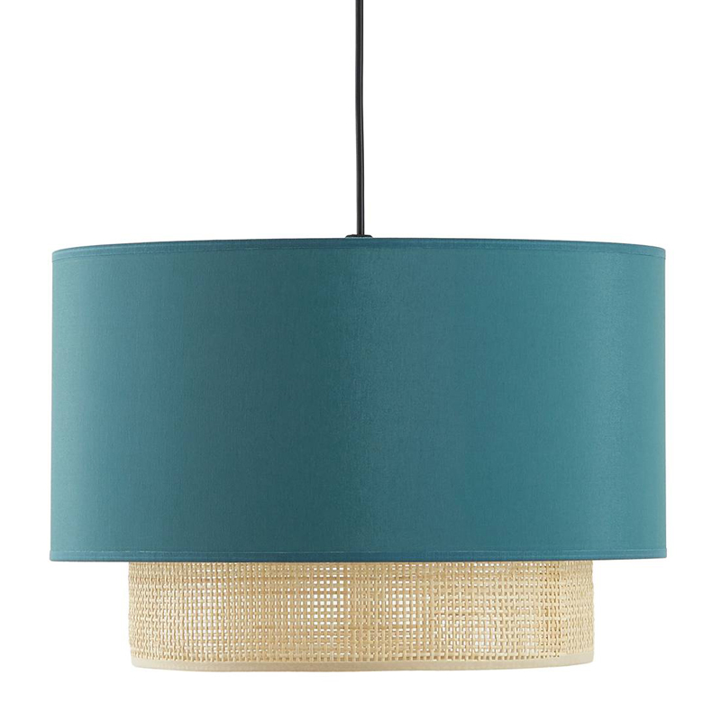 Подвесной светильник Ottar Wicker Turquoise lampshade Бежевый Бирюзовый в Ростове-на-Дону | Loft Concept 