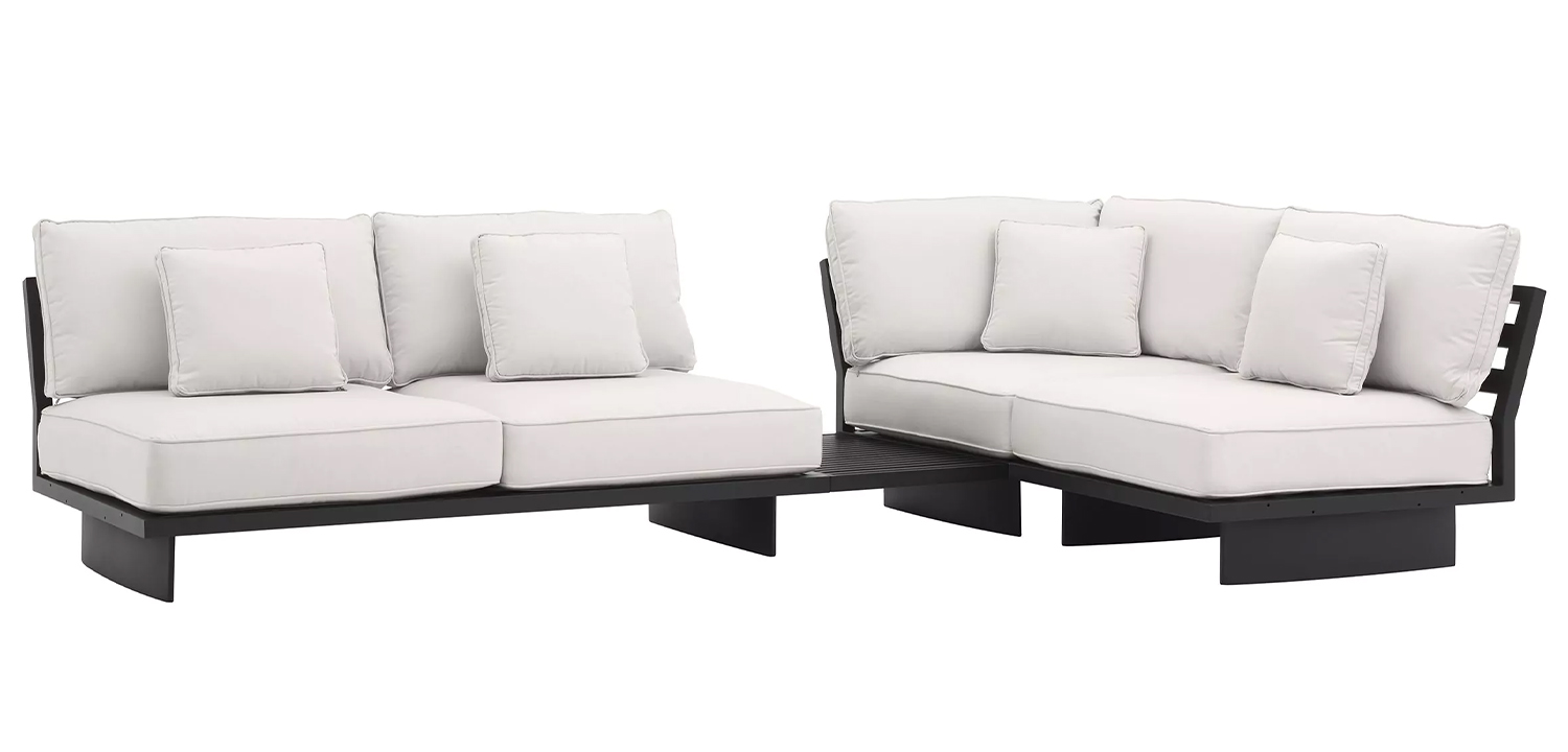 Модульный диван Eichholtz Sofa Royal Palm Белый Черный - фото №1