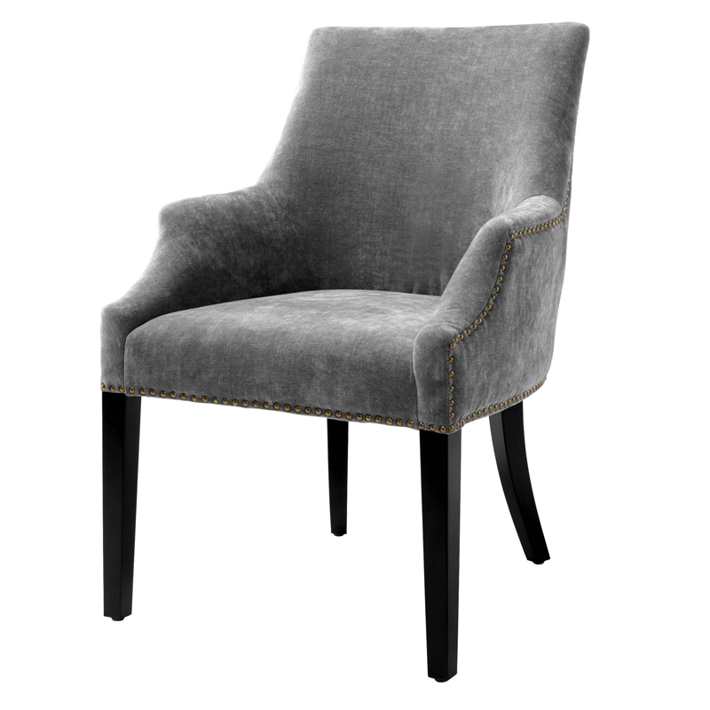 Стул Eichholtz Dining Chair Legacy grey Серый Черный Латунь Античная полированная в Ростове-на-Дону | Loft Concept 