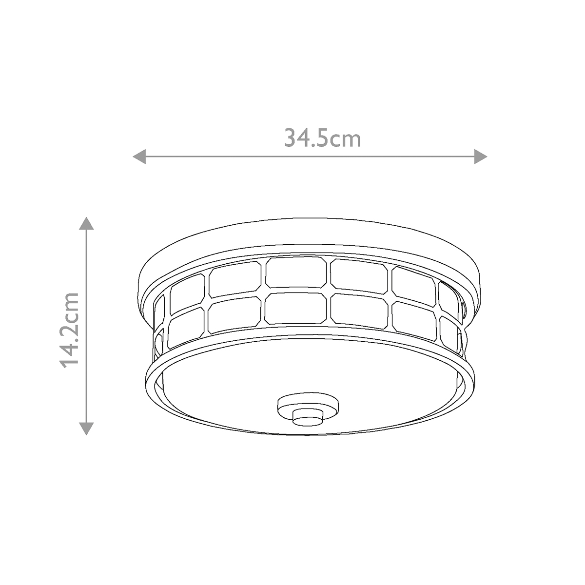 Потолочный светильник для ванных комнат цвета латунь в виде металлической клетки с геометрическими узорами Quoizel в Ростове-на-Дону