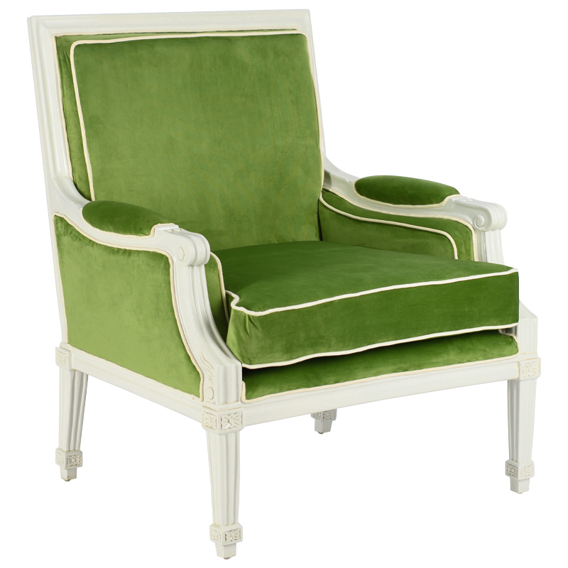 Кресло French Provence Armchair Ferrand green Зеленый смок Белый в Ростове-на-Дону | Loft Concept 