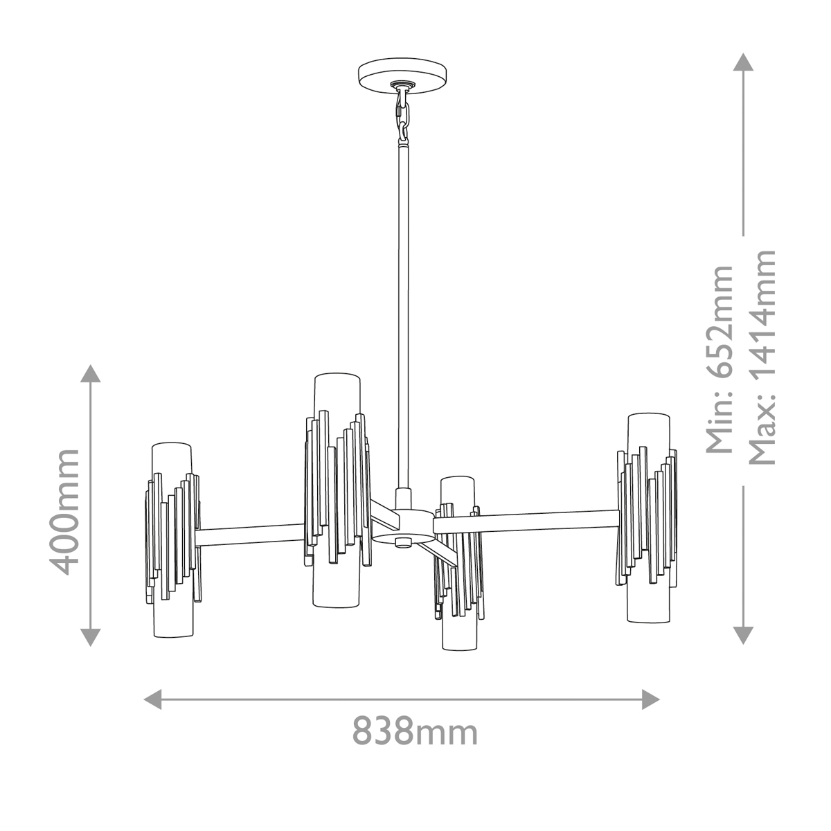 Люстра цвета латунь с 4-мя матовыми цилиндрическими плафонами Elstead Lighting в Ростове-на-Дону