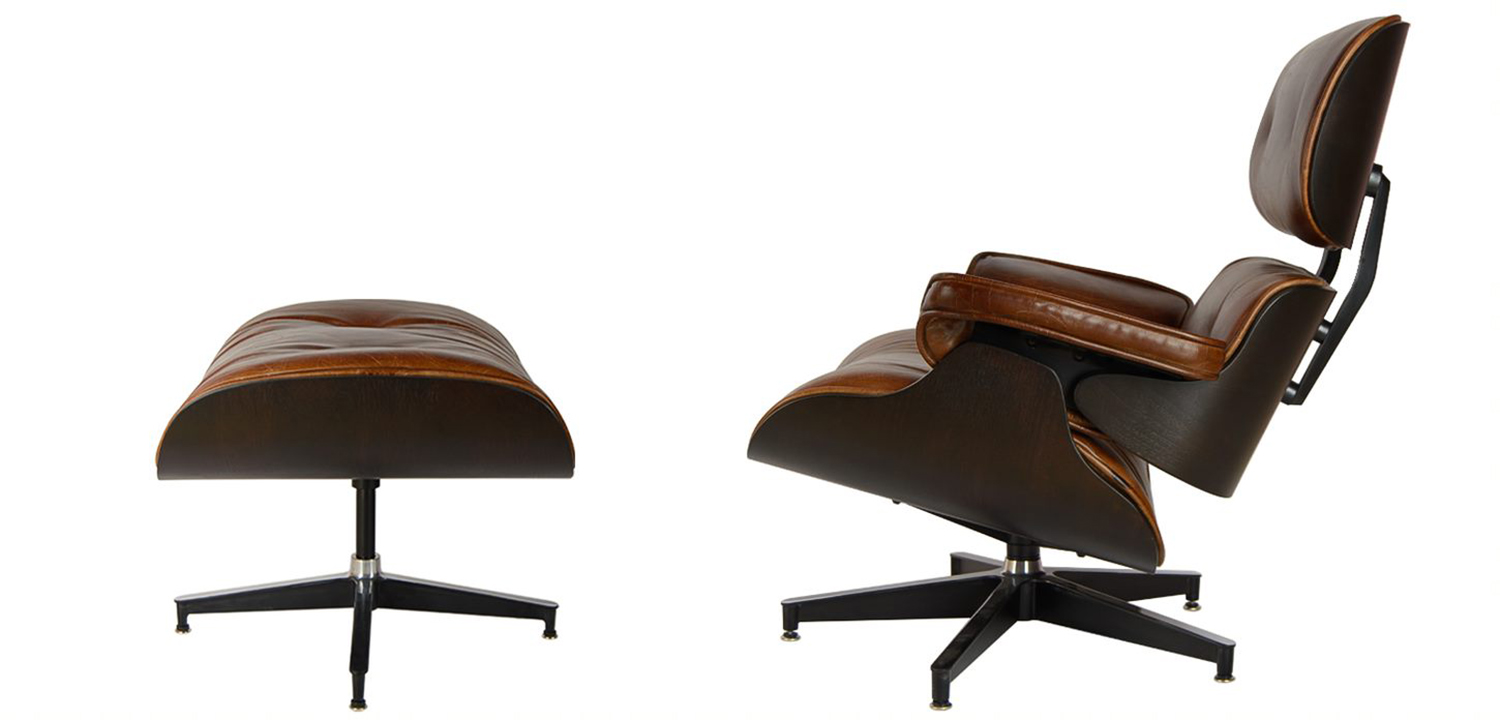 Кресло Eames Lounge Chair & Ottoman brown - фото №1