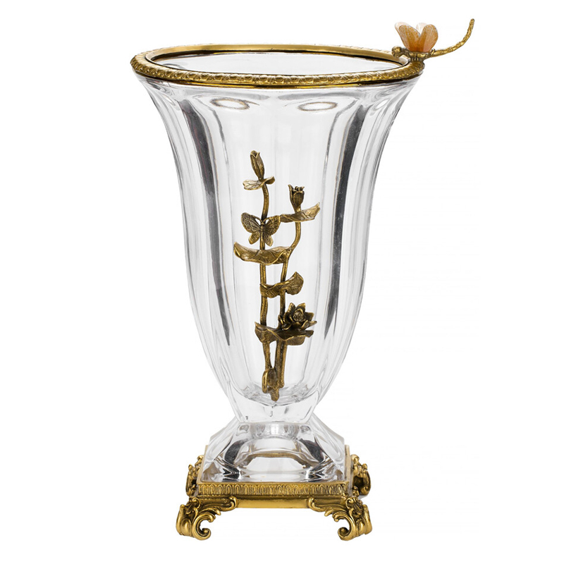 Ваза из прозрачного стекла с бронзовой вставкой в виде цветущей ветви Eden Garden porcelain and bronze Прозрачное Стекло Бронза Ваза из прозрачного стекла с бронзовой вставкой в виде цветущей ветви Eden Garden porcelain and bronze Прозрачное Стекло Бронза в Ростове-на-Дону | Loft Concept