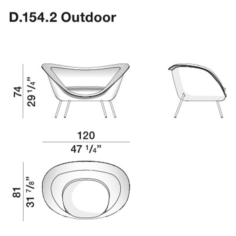 Дизайнерское уличное кресло Gio Ponti D.154.2 Armchair в Ростове-на-Дону