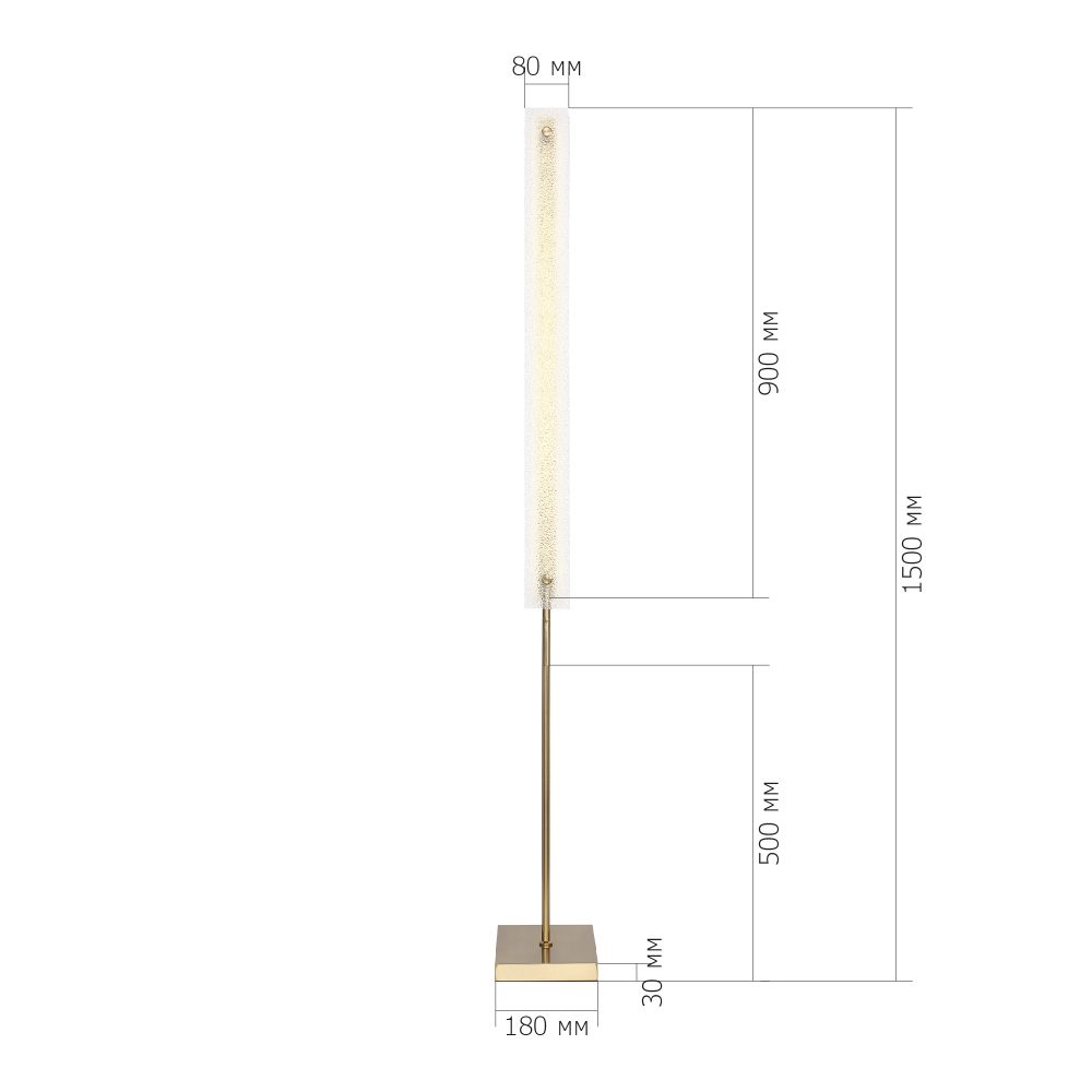 Торшер с прямоугольным плафоном с эффектом морозного стекла Freezing в Ростове-на-Дону