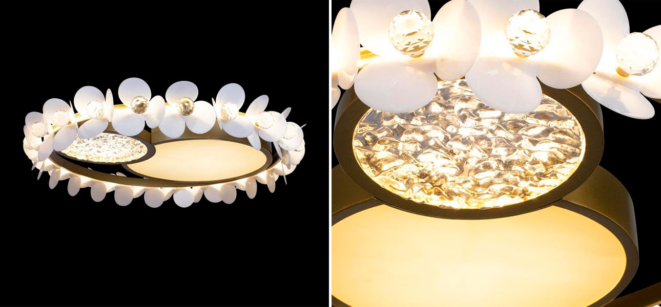 Потолочный светильник Белые Цветы White Flowers Ceiling lamp D 56 - фото