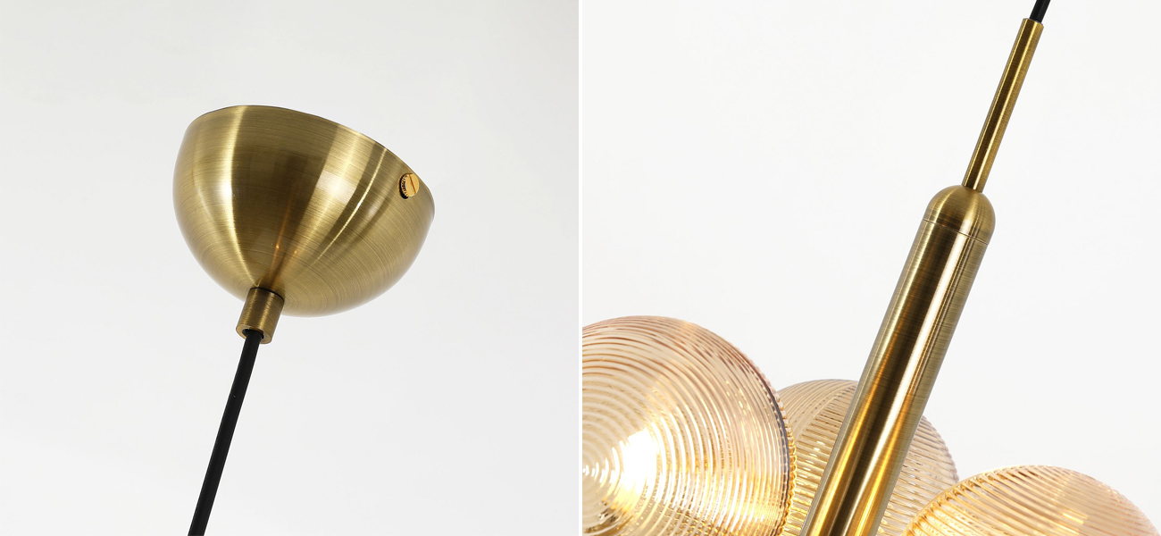 Современная люстра Perforated Glass 3 лампы Латунь - фото №1