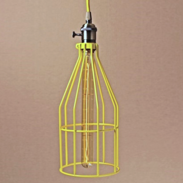   Wire Cage Pendant Twix Yellow   -- | Loft Concept 