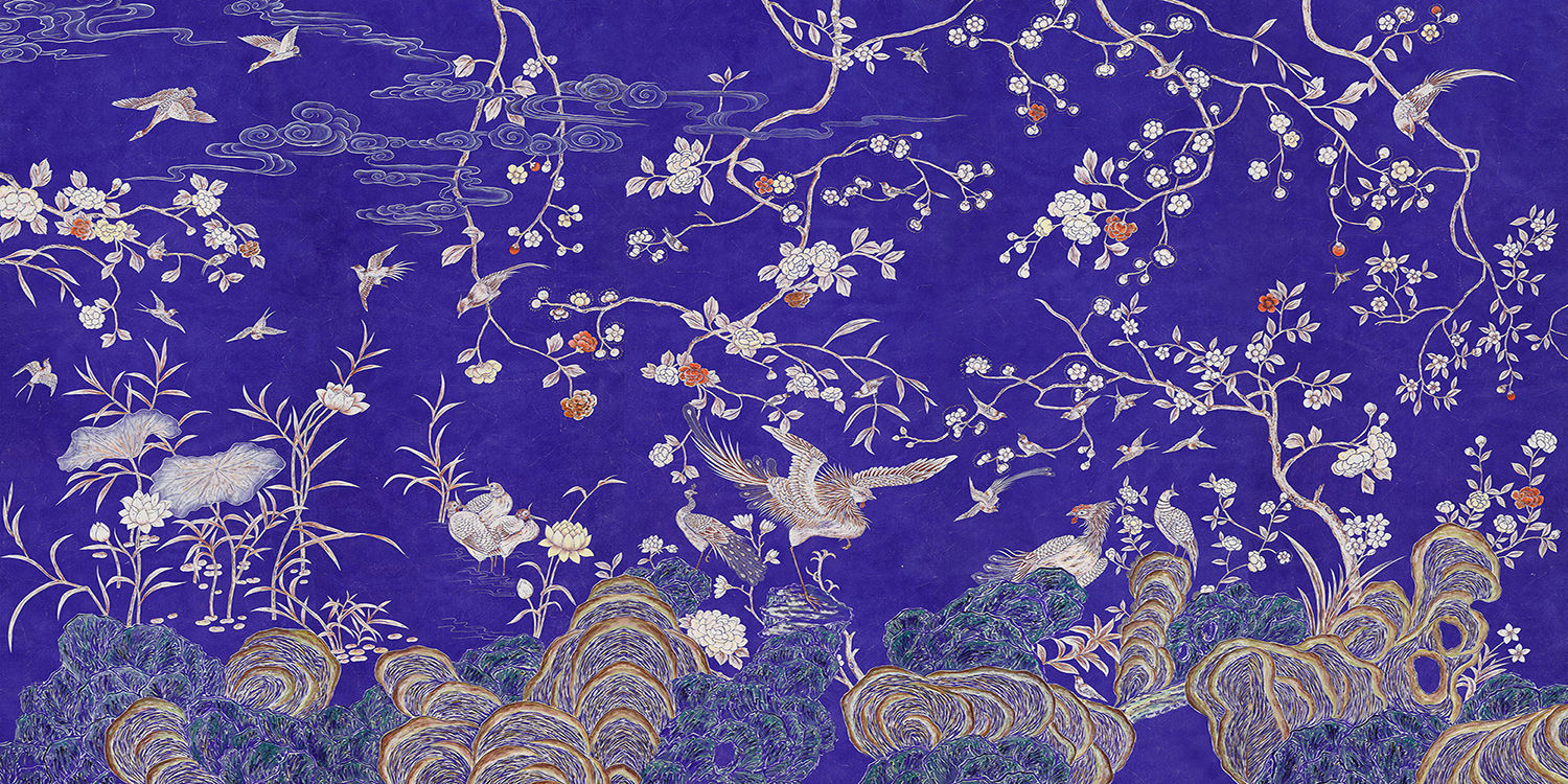 Обои ручная роспись Coco coromandel Lapis Lazuli - фото