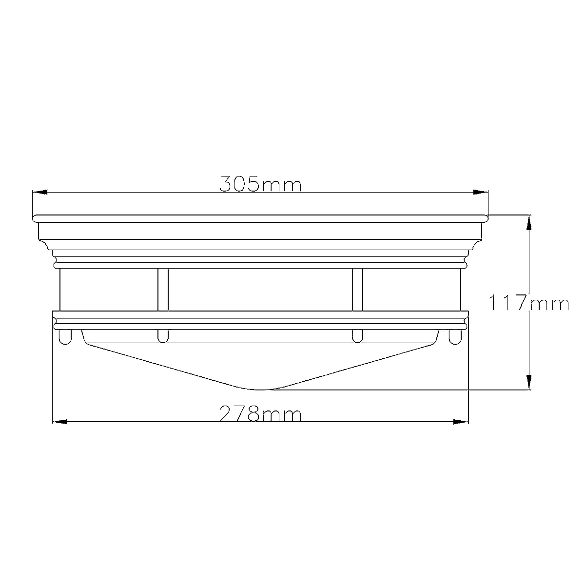 Потолочный светильник для ванных комнат со стеклянным плафоном в форме перевернутого конуса Hinkley в Ростове-на-Дону