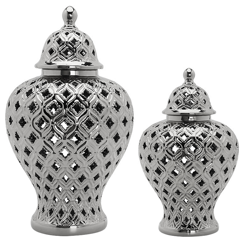    Ceramic Silver Carving Vase   -- | Loft Concept 