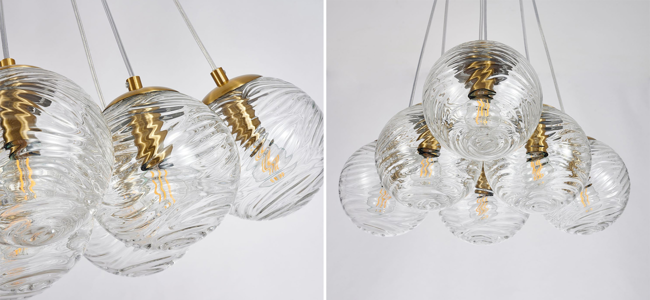 Люстра Perforated Glass Bubbles 6 ламп - фото