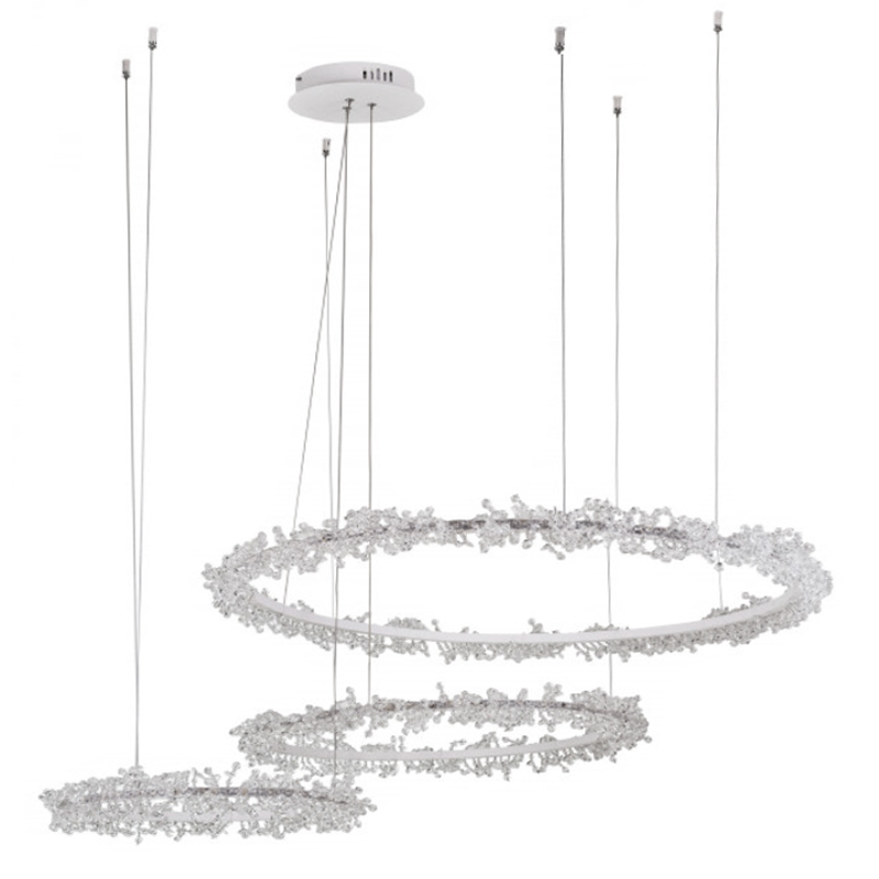 Люстра Crystal round chandelier 3 кольца Белый Прозрачный Белый в Ростове-на-Дону | Loft Concept 