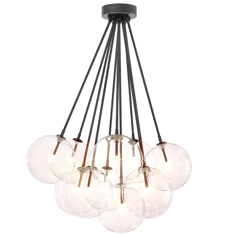 Люстра Eichholtz Ceiling Lamp Molecule Bronze Прозрачное Стекло Темная бронза в Ростове-на-Дону | Loft Concept 