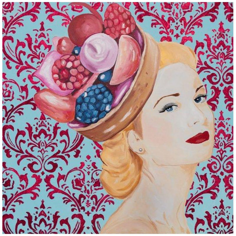  Grace Kelly with Berry Tart Headdress and Damask Background   -- | Loft Concept 