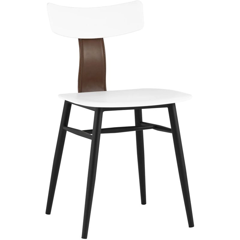 Стул ANT White Eco-Leather 2 шт Белый Коричневый Черный Стул ANT White Eco-Leather 2 шт Белый Коричневый Черный в Ростове-на-Дону | Loft Concept