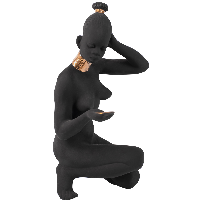  African Woman Sitting Statuette    -- | Loft Concept 