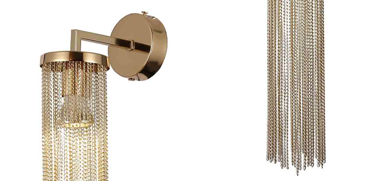 Бра с декором из цепочек ATLANTIS CHAIN Золото - фото