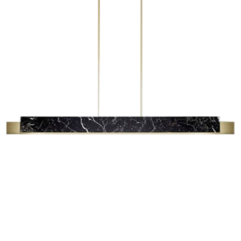  Leonce Marble Linear Chandelier Brass   Nero   -- | Loft Concept 