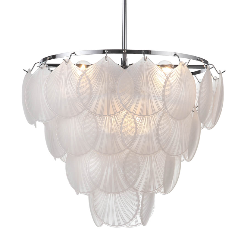 Люстра Glass Shells Suspension Chandelier Белый Хром в Ростове-на-Дону | Loft Concept 