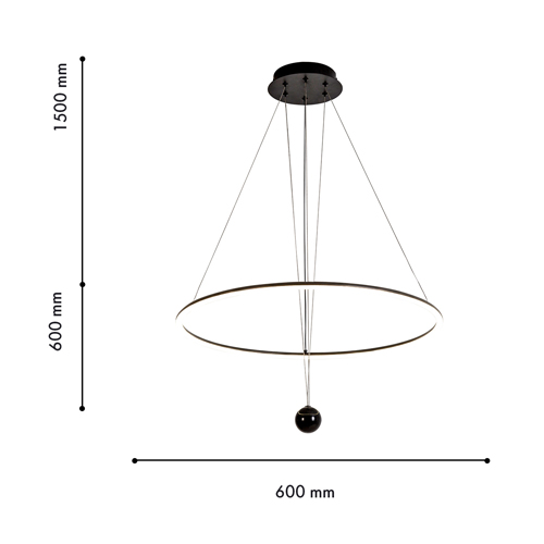   Black LED Circle and Ball Lamp  --