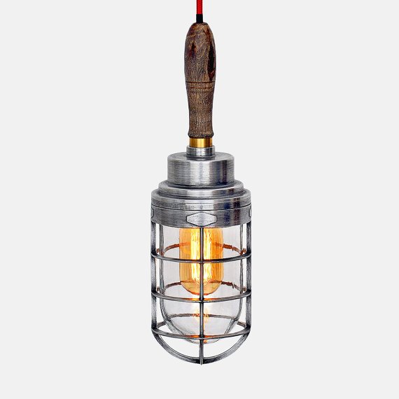   Steampunk Cage Glass Edison Hanging Lamp   -- | Loft Concept 