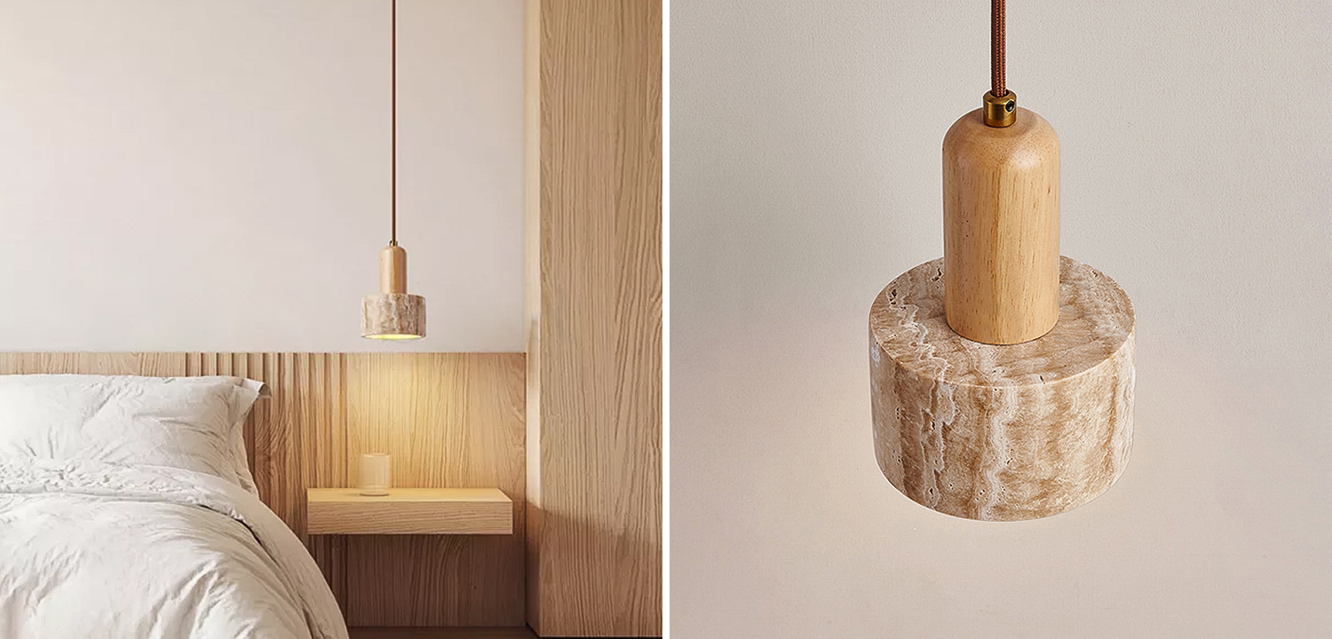 Подвесной светильник из травертина JAMTE TRAVERTINE - фото №1