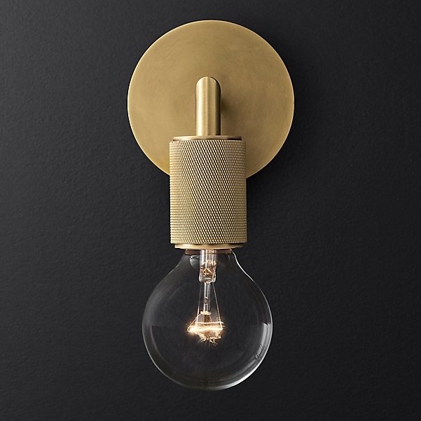 Бра RH Utilitaire Single Sconce Brass Латунь в Ростове-на-Дону | Loft Concept 