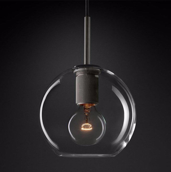   RH Utilitaire Globe Pendant Black      -- | Loft Concept 