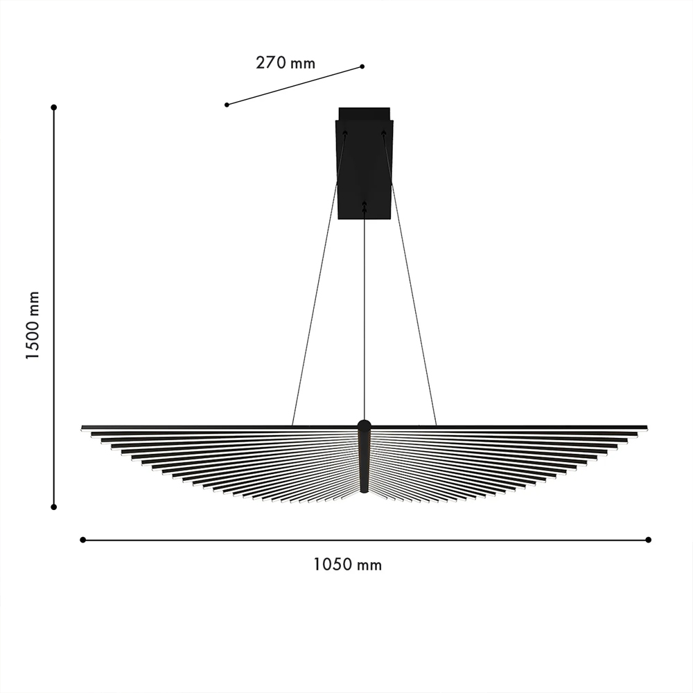 Люстра в виде распахнутых крыльев из тонких металлических планок Flight of Freedom в Ростове-на-Дону