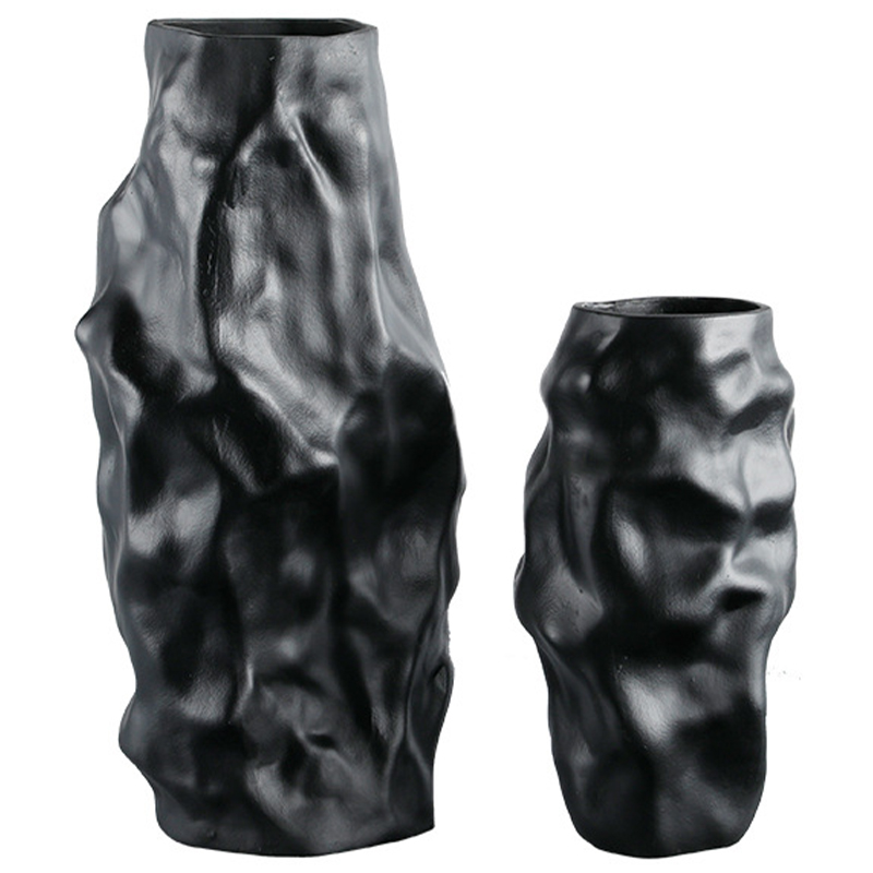  Crumpled Black Vase   -- | Loft Concept 