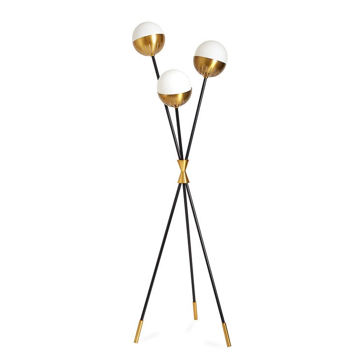 Торшер Caracas Tripod Floor Lamp Черный Белый Латунь в Ростове-на-Дону | Loft Concept 