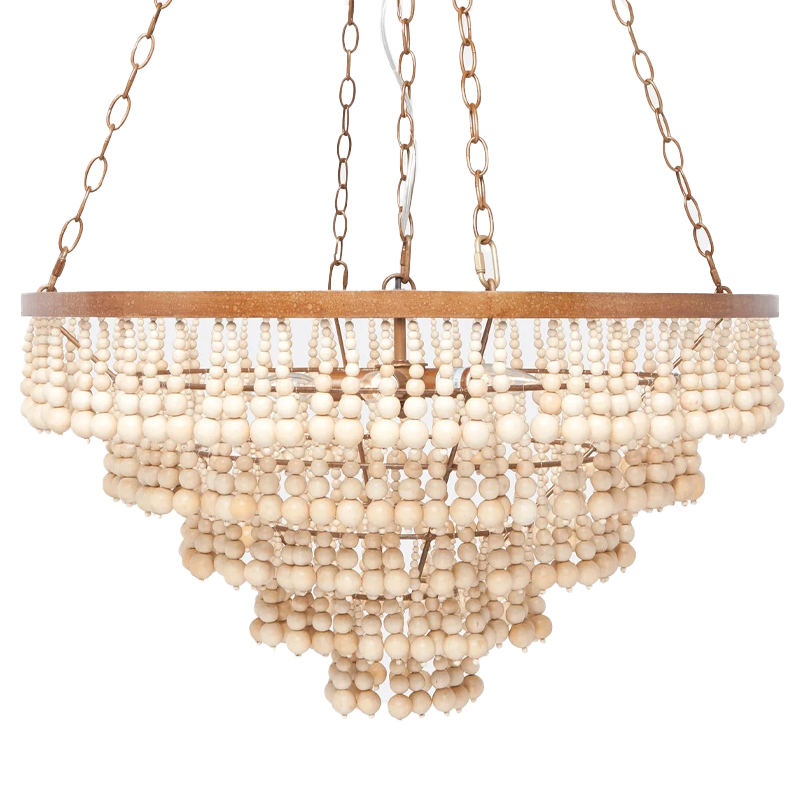        Wooden Beads Chandelier Cream     -- | Loft Concept 