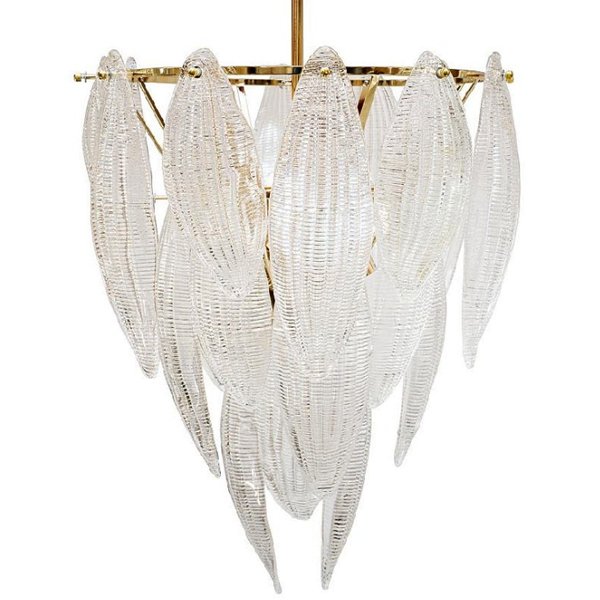 Textured glass Chandelier Глянцевое золото Прозрачный (Transparent) в Ростове-на-Дону | Loft Concept 