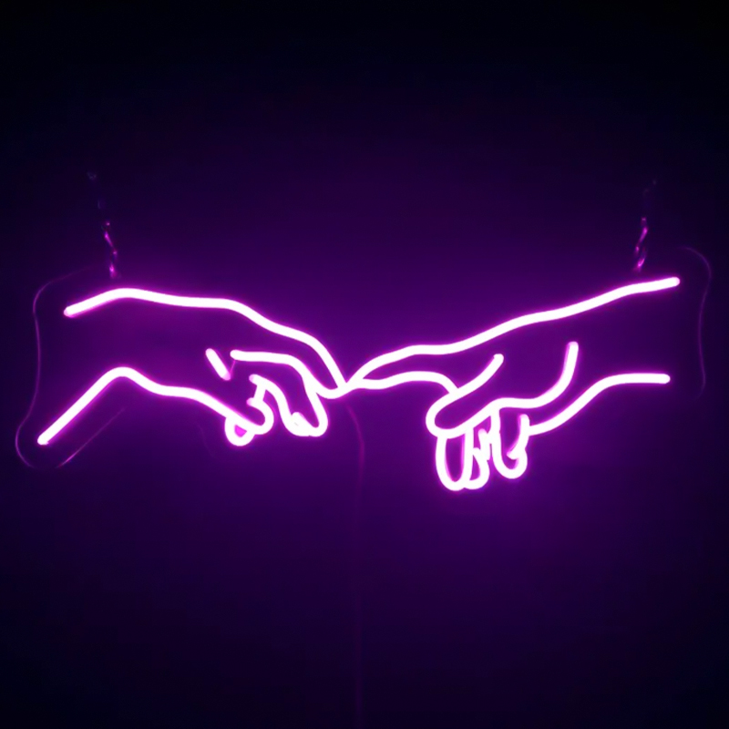    Creation of Adam Hands Neon Wall Lamp   -- | Loft Concept 