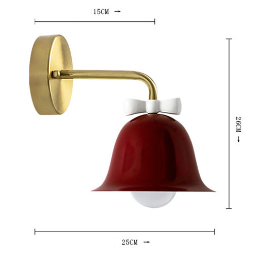   Bell with Bow Red Wall Lamp   --