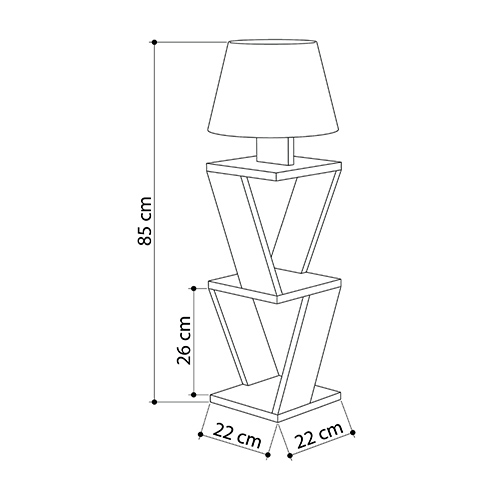 Торшер бежевый с каркасом с 2-мя полками и тканевым абажуром KOZENA SIDE FLOOR LAMP  в Ростове-на-Дону