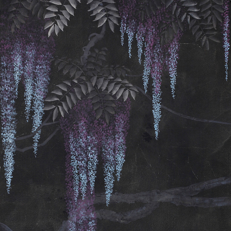     Wisteria Original colourway on Edo Night painted Xuan paper   -- | Loft Concept 