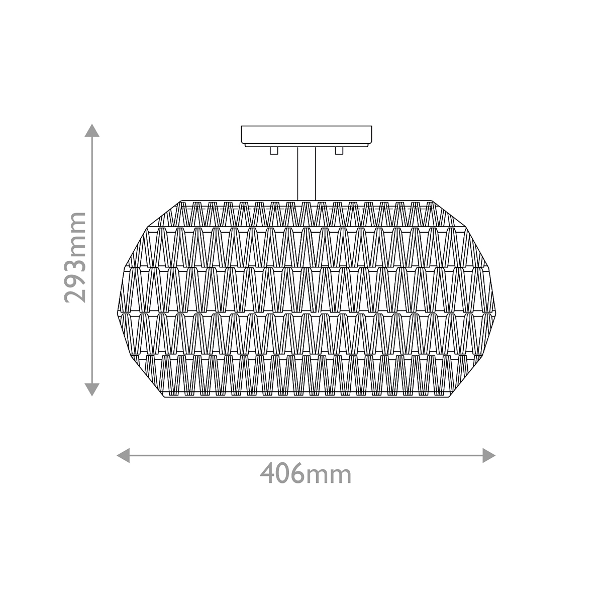 Потолочный светильник с плафоном из плетеного джута и черным каркасом Quoizel в Ростове-на-Дону