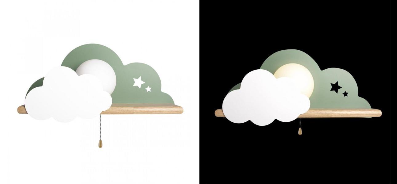 Бра с полкой зелёное Облако Wall Lamp Green Cloud - фото №1