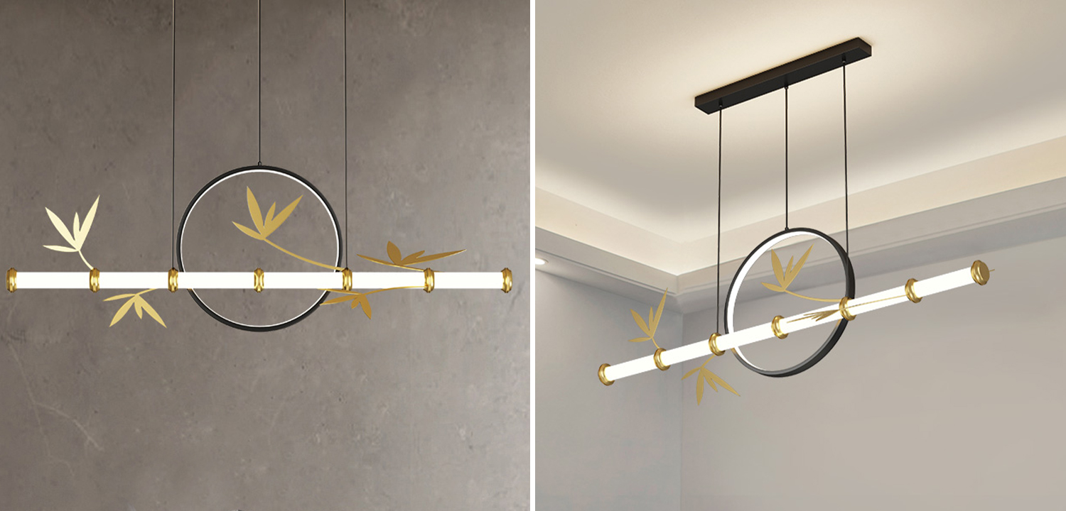 Линейный Светильник в Японском стиле Бамбук Japanese Style Linear Bamboo Lamp - фото