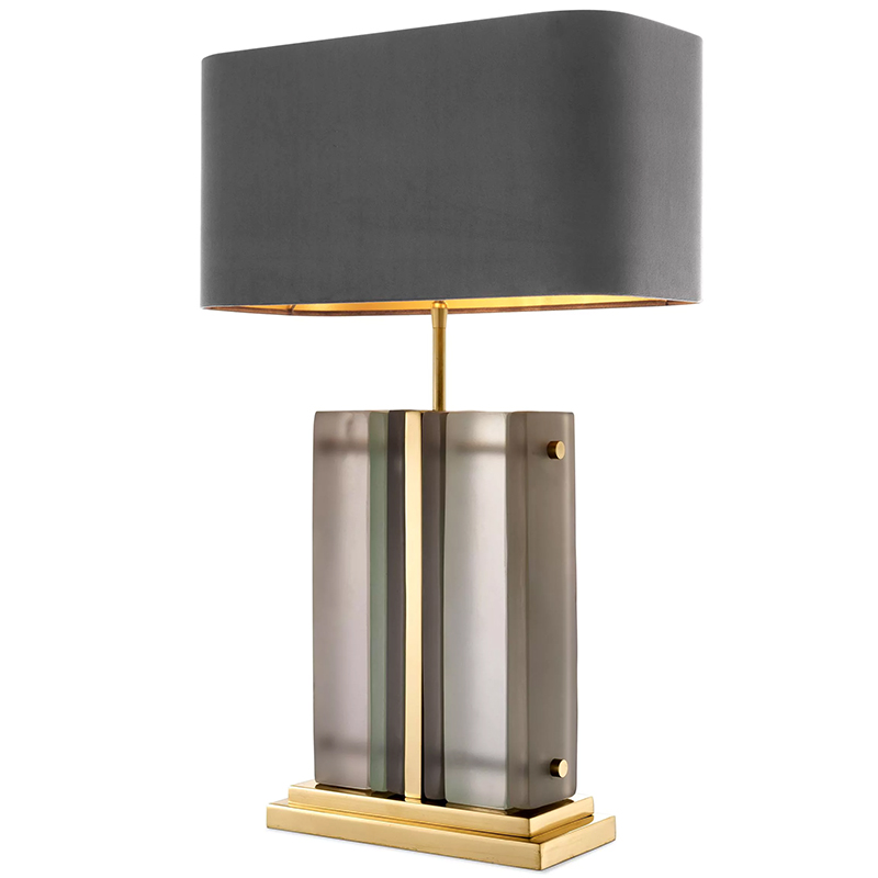 Настольная лампа Eichholtz Table Lamp Solana Brass Стекло Смок Латунь Серый в Ростове-на-Дону | Loft Concept 