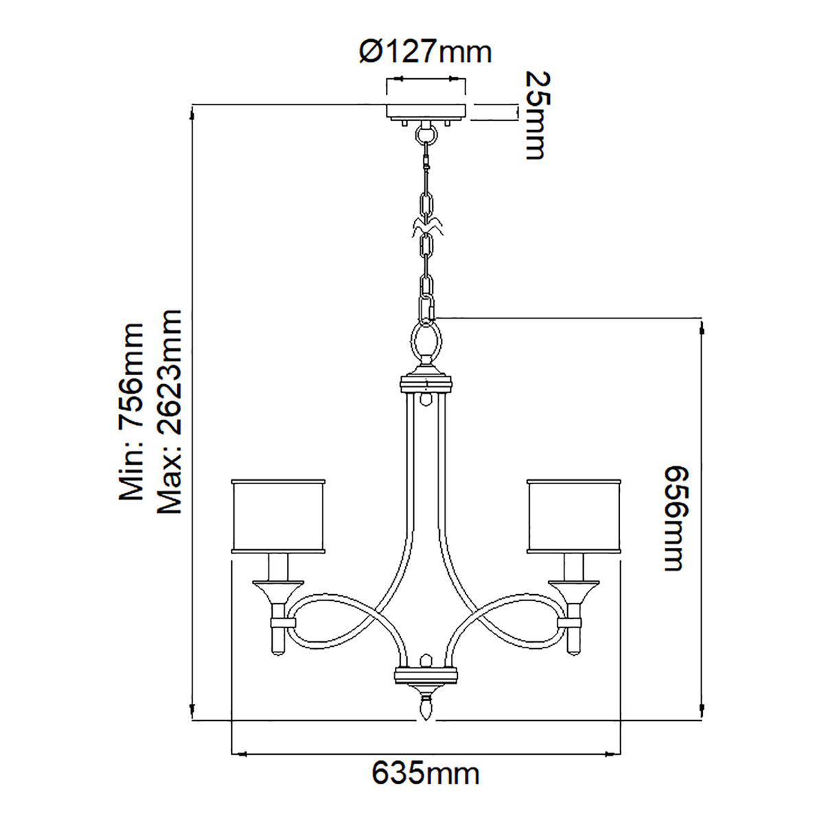 Люстра с белыми тканевыми абажурами в прозрачных стеклянных цилиндрах Kichler в Ростове-на-Дону
